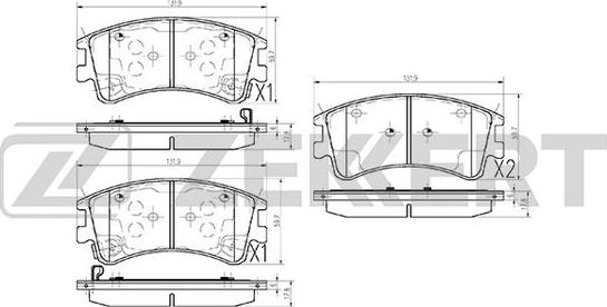 Zekkert BS-2064 - Тормозные колодки, дисковые, комплект autosila-amz.com