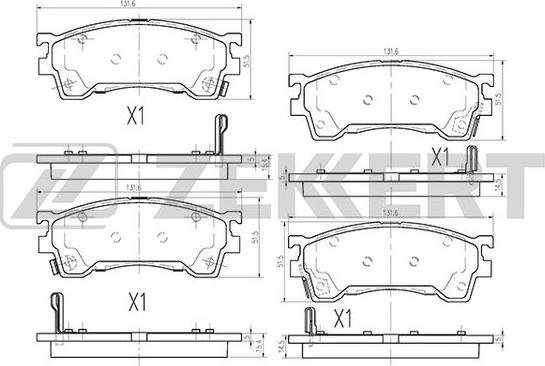 Zekkert BS-2036 - Тормозные колодки, дисковые, комплект autosila-amz.com