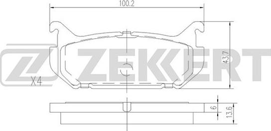 Zekkert BS-2037 - Тормозные колодки, дисковые, комплект autosila-amz.com