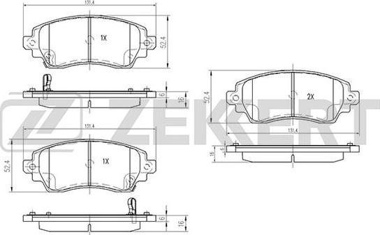 Zekkert BS-2074 - Тормозные колодки, дисковые, комплект autosila-amz.com