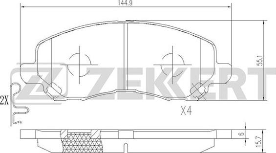 Zekkert BS-2198 - Тормозные колодки, дисковые, комплект autosila-amz.com