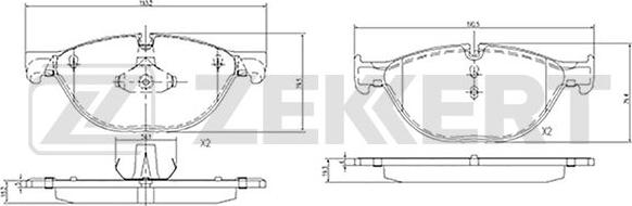 Zekkert BS-2144 - Тормозные колодки, дисковые, комплект autosila-amz.com