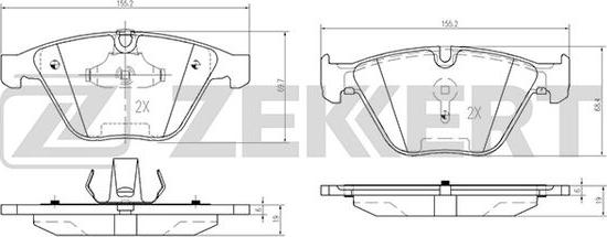 Zekkert BS-2142 - Тормозные колодки, дисковые, комплект autosila-amz.com