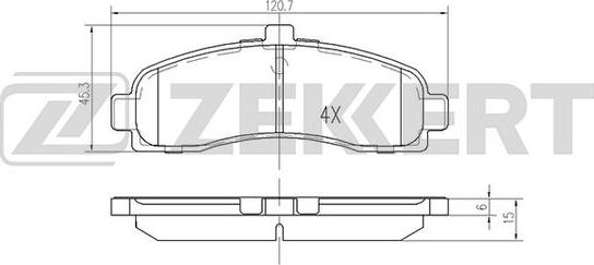 Zekkert BS-2154 - Тормозные колодки, дисковые, комплект autosila-amz.com