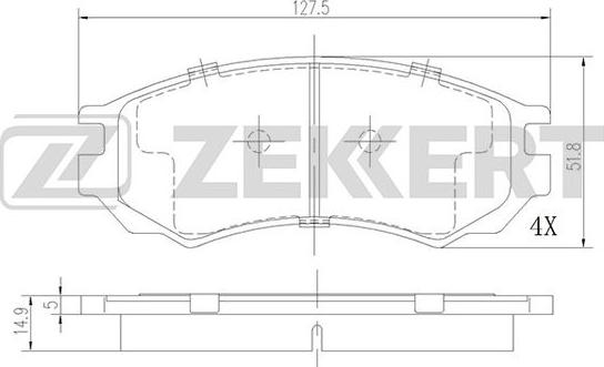 Zekkert BS-2153 - Тормозные колодки, дисковые, комплект autosila-amz.com