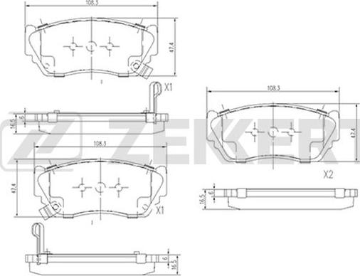 Zekkert BS-2152 - Тормозные колодки, дисковые, комплект autosila-amz.com