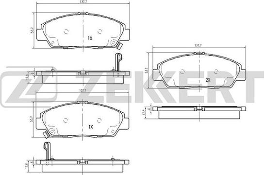 Zekkert BS-2168 - Тормозные колодки, дисковые, комплект autosila-amz.com