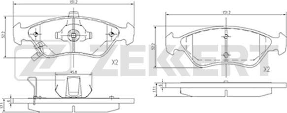 Zekkert BS-2109 - Тормозные колодки, дисковые, комплект autosila-amz.com