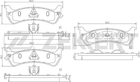 Zekkert BS-2105 - Тормозные колодки, дисковые, комплект autosila-amz.com