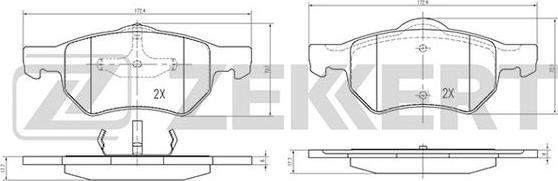 Zekkert BS-2106 - Тормозные колодки, дисковые, комплект autosila-amz.com