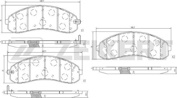 Zekkert BS-2108 - Тормозные колодки, дисковые, комплект autosila-amz.com