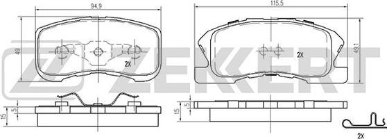 Zekkert BS-2103 - Тормозные колодки, дисковые, комплект autosila-amz.com