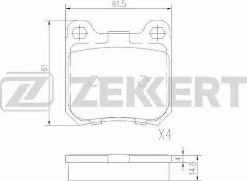Zekkert BS-2111 - Тормозные колодки, дисковые, комплект autosila-amz.com