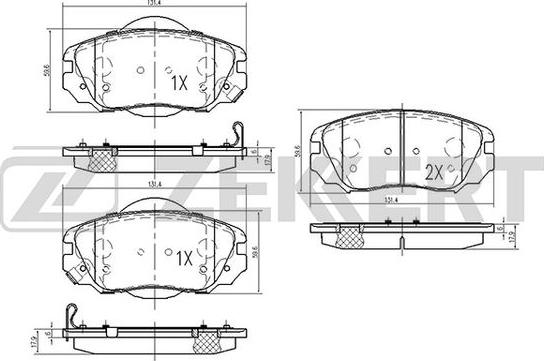 Zekkert BS-2113 - Тормозные колодки, дисковые, комплект autosila-amz.com