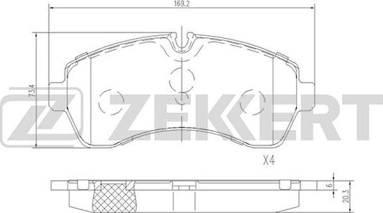 Zekkert BS-2184 - Тормозные колодки, дисковые, комплект autosila-amz.com