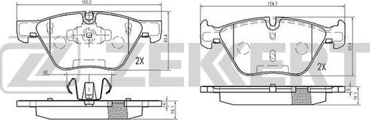 Zekkert BS-2139 - Колодки торм. диск. передн. BMW 1 (E81,E82,E87,E88) 04-, 3 (E90,E91,E92,E93) 04-, 5 (E60,E61) 03-, X1 (E84) 09- autosila-amz.com