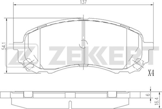 Zekkert BS-2135 - Тормозные колодки, дисковые, комплект autosila-amz.com