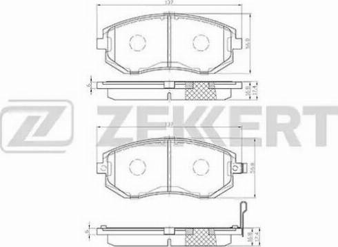 Zekkert BS-2136 - Тормозные колодки, дисковые, комплект autosila-amz.com