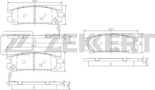 Zekkert BS-2133 - Тормозные колодки, дисковые, комплект autosila-amz.com