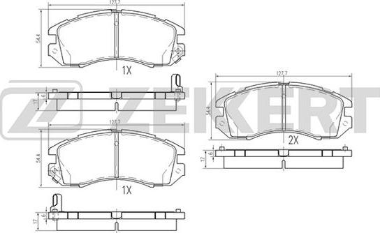 Zekkert BS-2132 - Тормозные колодки, дисковые, комплект autosila-amz.com