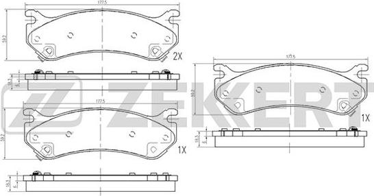 Zekkert BS-2128 - Тормозные колодки, дисковые, комплект autosila-amz.com