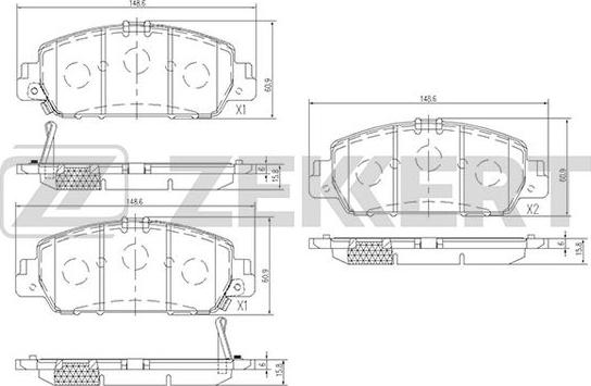 Zekkert BS-2170 - Тормозные колодки, дисковые, комплект autosila-amz.com