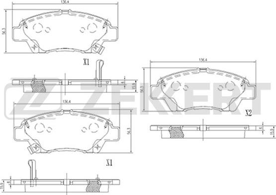 Zekkert BS-2171 - Тормозные колодки, дисковые, комплект autosila-amz.com