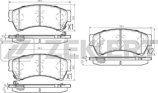 Zekkert BS-2849 - Тормозные колодки, дисковые, комплект autosila-amz.com