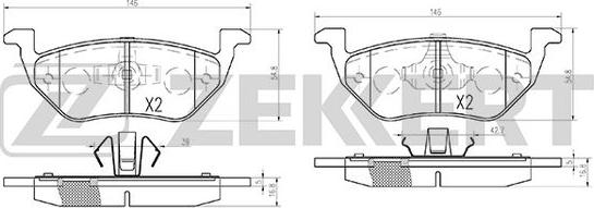 Zekkert BS-2848 - Тормозные колодки, дисковые, комплект autosila-amz.com