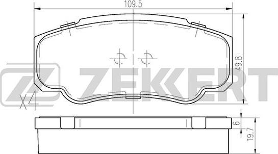 Zekkert BS-2843 - Тормозные колодки, дисковые, комплект autosila-amz.com