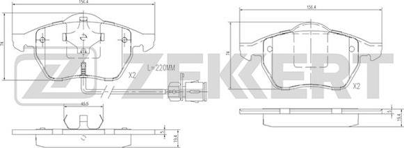 Zekkert BS-2847 - Тормозные колодки, дисковые, комплект autosila-amz.com