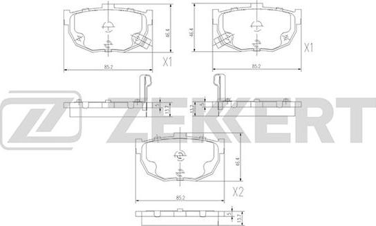 Zekkert BS-2856 - Тормозные колодки, дисковые, комплект autosila-amz.com