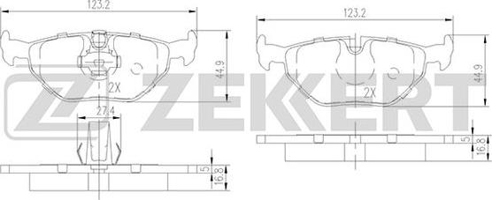 Zekkert BS-2850 - Тормозные колодки, дисковые, комплект autosila-amz.com