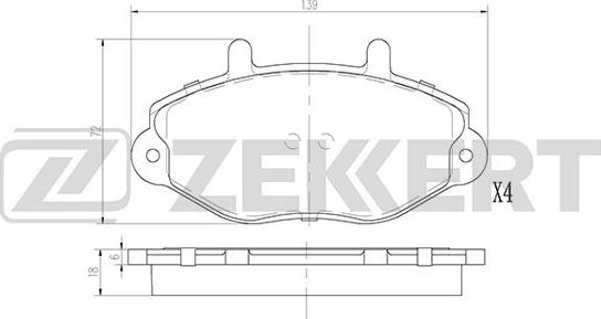 Zekkert BS-2864 - Тормозные колодки, дисковые, комплект autosila-amz.com