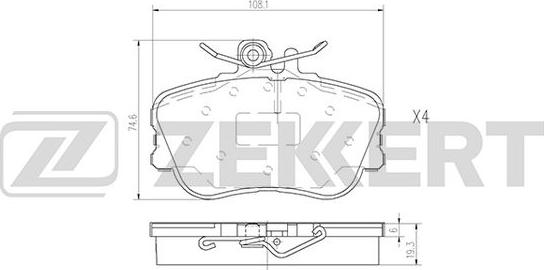 Zekkert BS-2868 - Тормозные колодки, дисковые, комплект autosila-amz.com