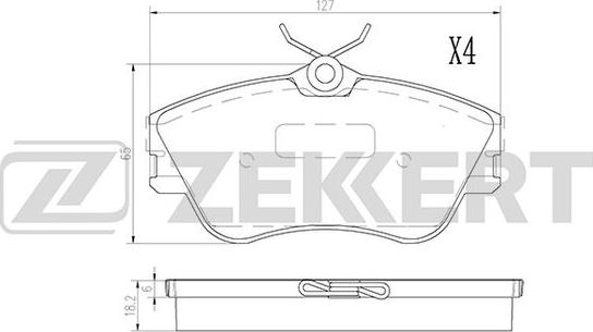 Zekkert BS-2867 - Тормозные колодки, дисковые, комплект autosila-amz.com