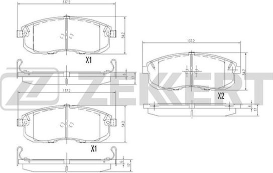 Zekkert BS-2806 - Тормозные колодки, дисковые, комплект autosila-amz.com