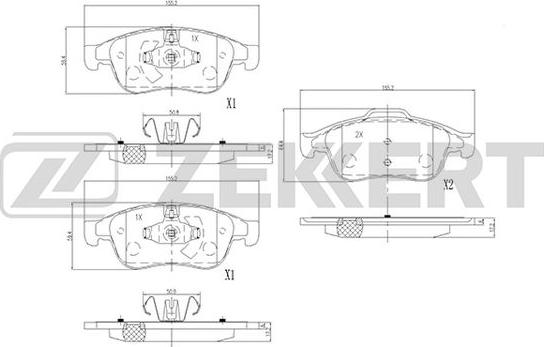 Zekkert BS-2800 - Тормозные колодки, дисковые, комплект autosila-amz.com