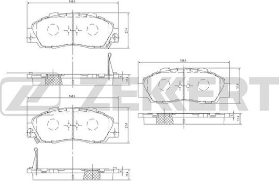 Zekkert BS-2803 - Тормозные колодки, дисковые, комплект autosila-amz.com