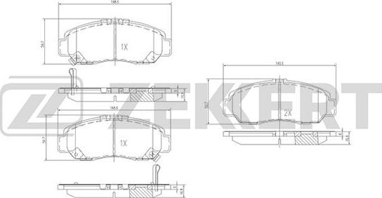 Zekkert BS-2807 - Тормозные колодки, дисковые, комплект autosila-amz.com