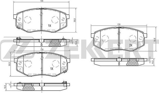 Zekkert BS-2815 - Тормозные колодки, дисковые, комплект autosila-amz.com