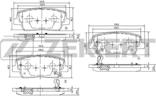 Zekkert BS-2818 - Тормозные колодки, дисковые, комплект autosila-amz.com