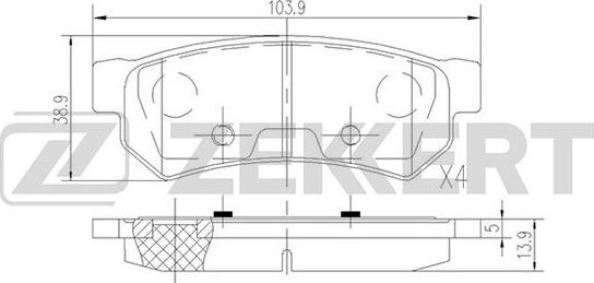 Zekkert BS-2813 - Тормозные колодки, дисковые, комплект autosila-amz.com