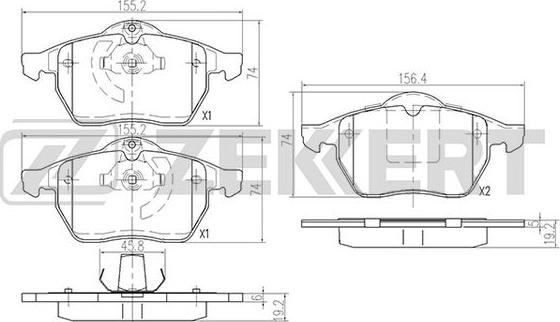 Zekkert BS-2886 - Тормозные колодки, дисковые, комплект autosila-amz.com