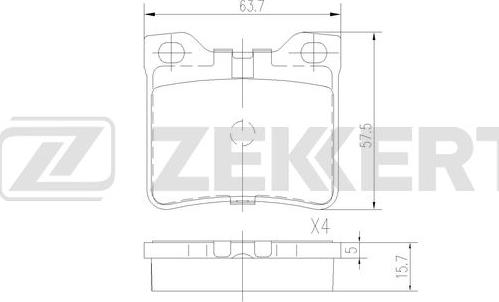 Zekkert BS-2887 - Тормозные колодки, дисковые, комплект autosila-amz.com