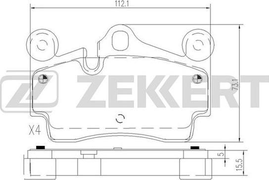 Zekkert BS-2834 - Тормозные колодки, дисковые, комплект autosila-amz.com