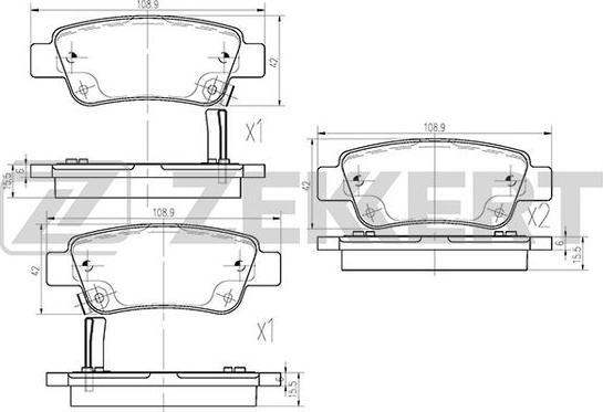 Zekkert BS-2836 - Тормозные колодки, дисковые, комплект autosila-amz.com