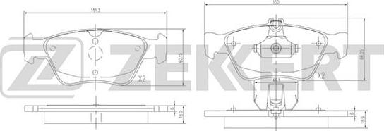 Zekkert BS-2833 - Тормозные колодки, дисковые, комплект autosila-amz.com