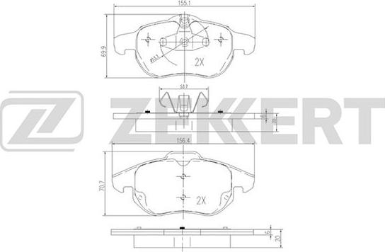 Zekkert BS-2829 - Тормозные колодки, дисковые, комплект autosila-amz.com