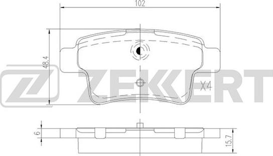 Zekkert BS-2824 - Тормозные колодки, дисковые, комплект autosila-amz.com